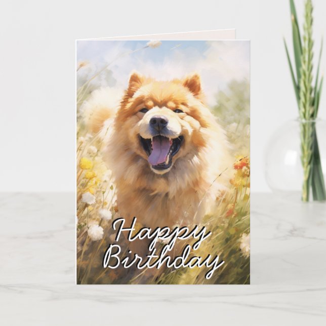Carte d'anniversaire personnalisée Chow Chow (Devant)