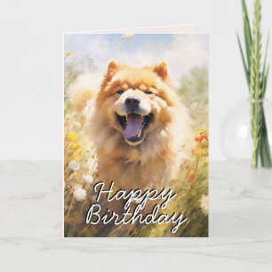 Carte d'anniversaire personnalisée Chow Chow