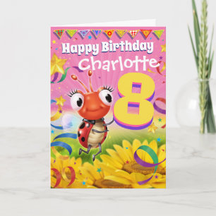 Carte d'anniversaire personnalisée de 8 ans Gamme 