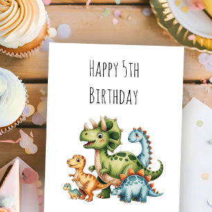 Carte d'anniversaire personnalisée de dinosaure mi