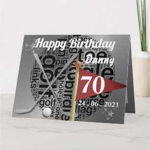 Carte d'anniversaire personnalisée de golf pour 70