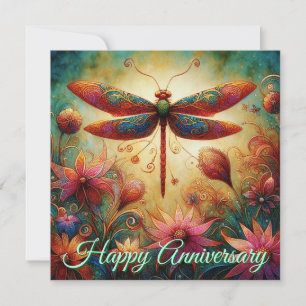 Carte d'anniversaire personnalisée de la libellule