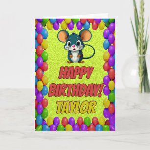 Carte d'anniversaire personnalisée de la souris