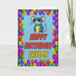 Carte d'anniversaire personnalisée de la souris