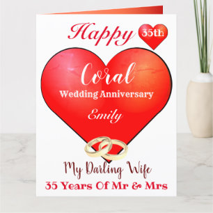 Carte d'anniversaire personnalisée du 35e Mariage 
