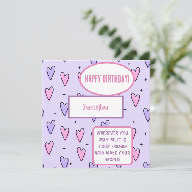 Carte d'anniversaire personnalisée du meilleur ami (Debout devant)