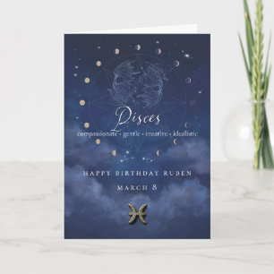 Carte d'anniversaire personnalisée du zodiaque Poi