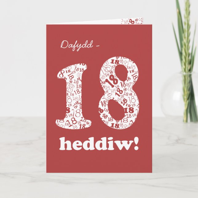 Carte d'anniversaire personnalisée en rouge galloi (Devant)