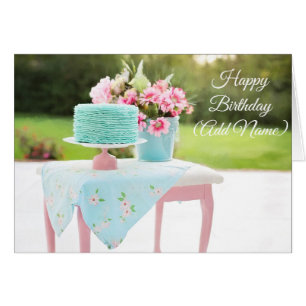 Carte d'anniversaire personnalisée Floral Chic