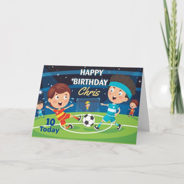 Carte d'anniversaire personnalisée Football/Soccer (Devant)