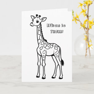 Carte d'anniversaire personnalisée Girafe - COLORI