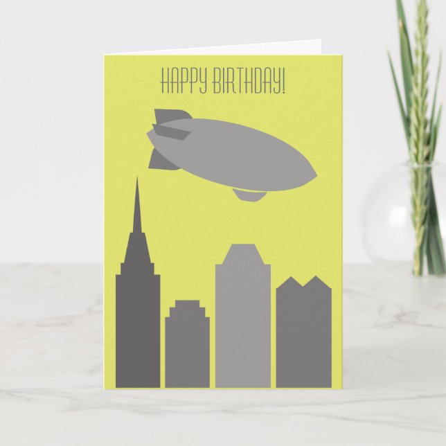 Carte d'anniversaire personnalisée Gray and Yellow (Devant)