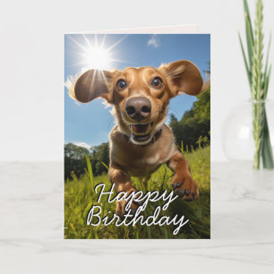 Carte d'anniversaire personnalisée Joyeuse Dachshu