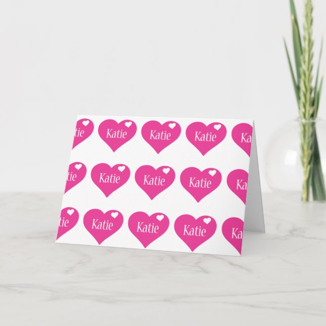 CARTE D'ANNIVERSAIRE PERSONNALISÉE "KATIE" (Devant)