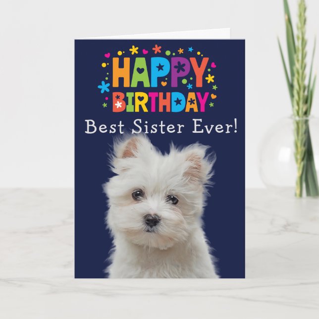 Carte d'anniversaire personnalisée Meilleure soeur (Devant)