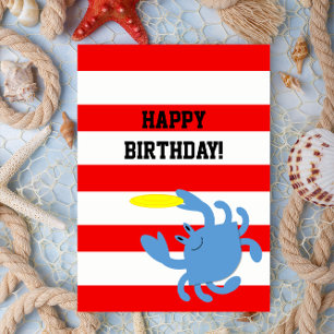 Carte d'anniversaire personnalisée nautique rouge