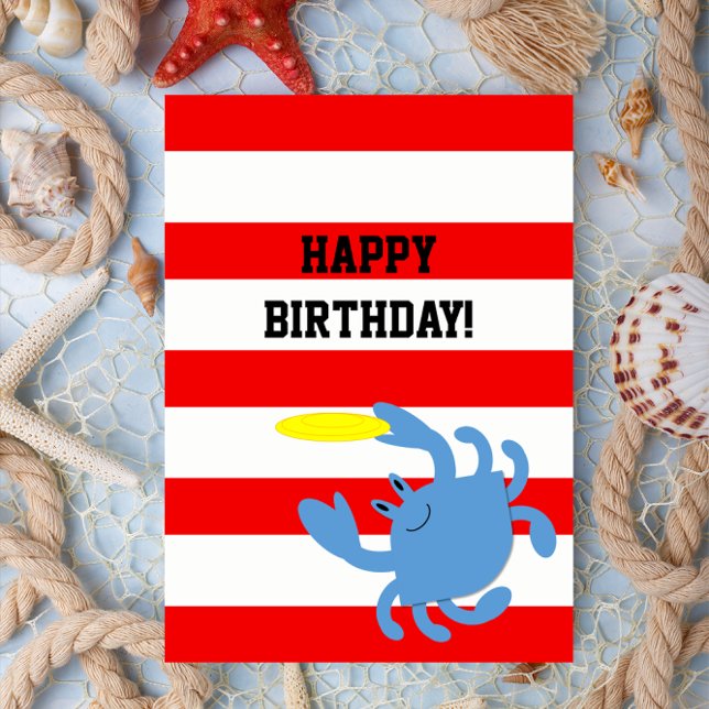 Carte d'anniversaire personnalisée nautique rouge (Créateur téléchargé)