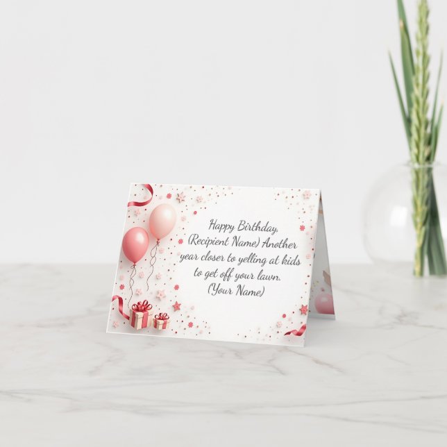 Carte d'anniversaire personnalisée - Nom personnal (Devant)