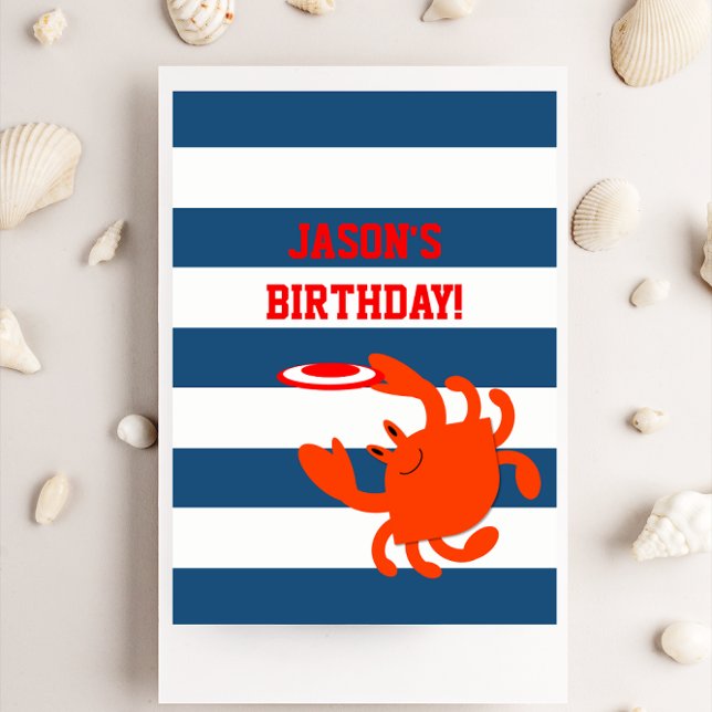Carte d'anniversaire personnalisée par crabe (Créateur téléchargé)