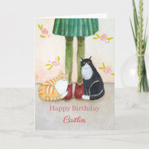 Carte d'anniversaire personnalisée pour chat tigré