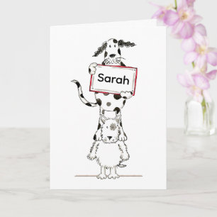 Carte d'anniversaire personnalisée pour chien acro