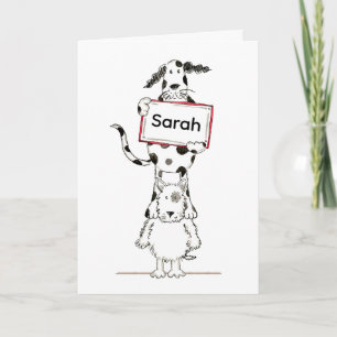 Carte d'anniversaire personnalisée pour chien acro