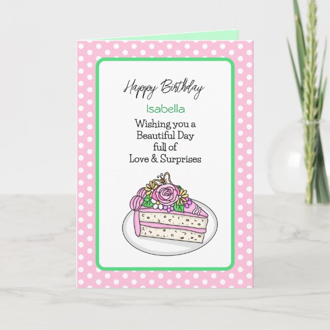 Carte d'anniversaire personnalisée pour elle (Devant)