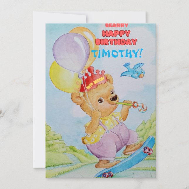 Carte d'anniversaire personnalisée pour enfants (Devant)