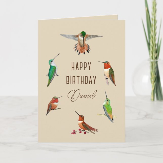 Carte d'anniversaire personnalisée pour les colibr (Devant)
