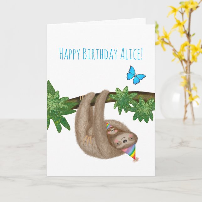 Carte d'anniversaire personnalisée pour maman mign (Fleur jaune)