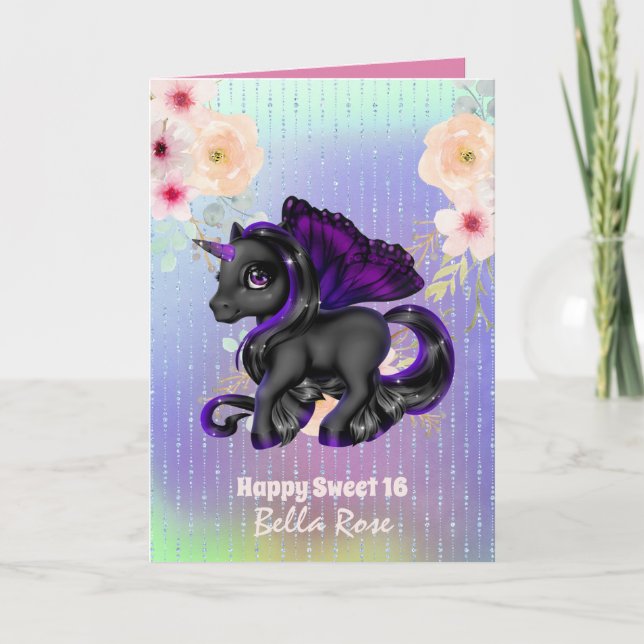 Carte d'anniversaire personnalisée pour Sweet 16 l (Devant)