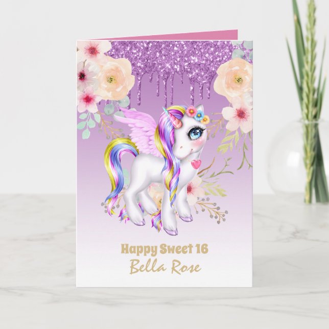 Carte d'anniversaire personnalisée pour un Sweet 1 (Devant)
