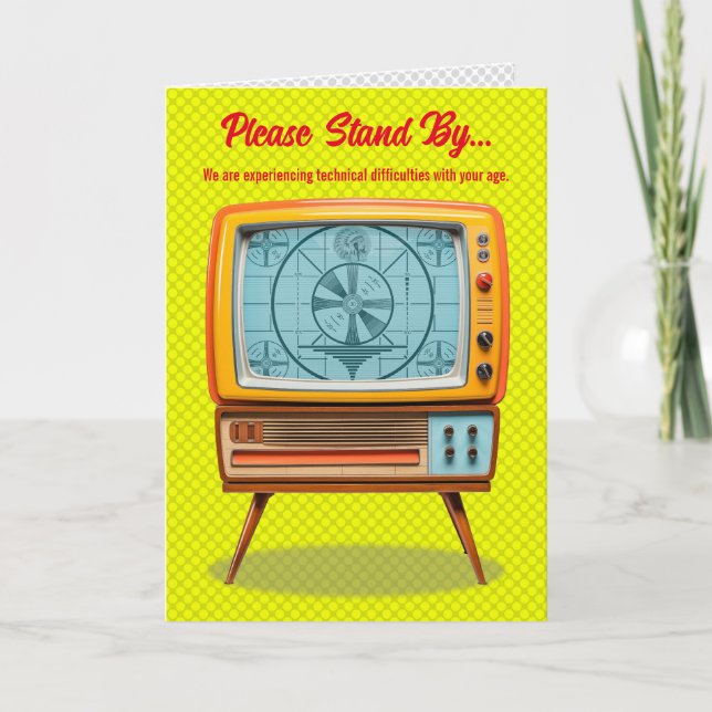 Carte d'anniversaire personnalisée Retro TV (Devant)