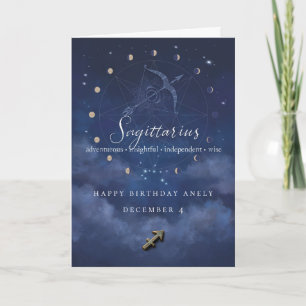 Carte d'anniversaire personnalisée Sagittaire Zodi