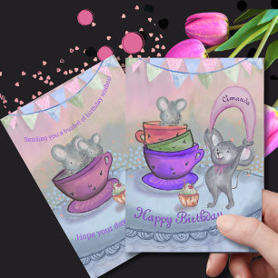 Carte d'anniversaire personnalisée Souris drôles r