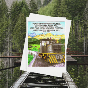 Carte d'anniversaire personnalisée Train to Heaven