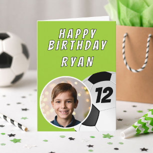 Carte d'anniversaire Photo de ballon de football v