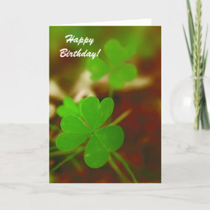 Carte d'anniversaire - photo du trèfle vert