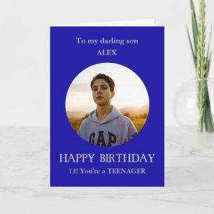 Carte d'anniversaire photo pour adolescent à fils,