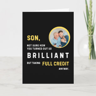 Carte d'anniversaire photo pour un fils drôle et b