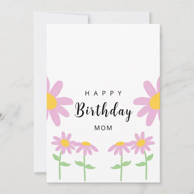 Carte d'anniversaire Pink Flower Mom (Devant)