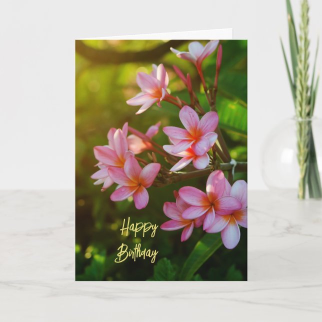 Carte d'anniversaire Pink Plumeria (Devant)