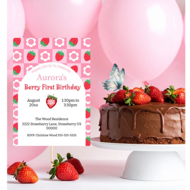 Carte d'anniversaire Pink & Red Berry - Keepsaké (Créateur téléchargé)
