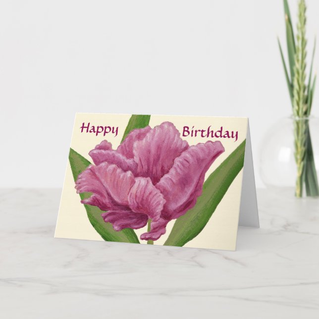 Carte d'anniversaire Pink Tulip (Devant)