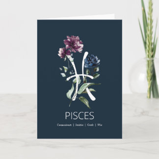 Carte d'anniversaire Pisces Traits