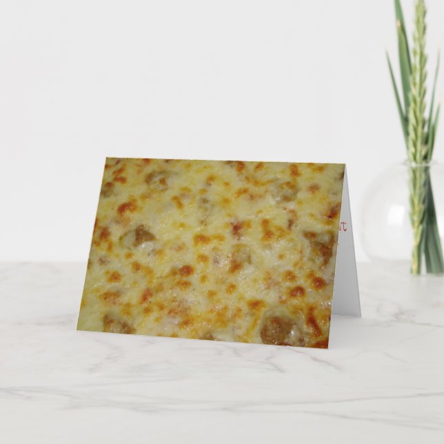Carte d'anniversaire "Pizza Saucisses" (Devant)