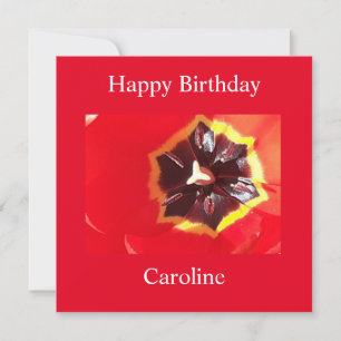 Carte d'anniversaire plat de la tulipe rouge écarl