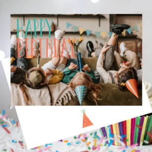 Carte d'anniversaire pliable pour enfants adorable