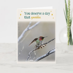 Carte d'anniversaire pliée Colibri