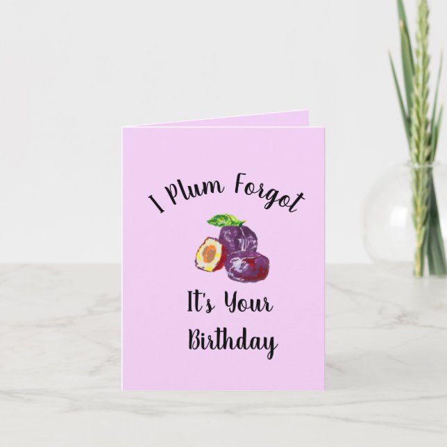 Carte d'anniversaire : Plum oublié (Devant)